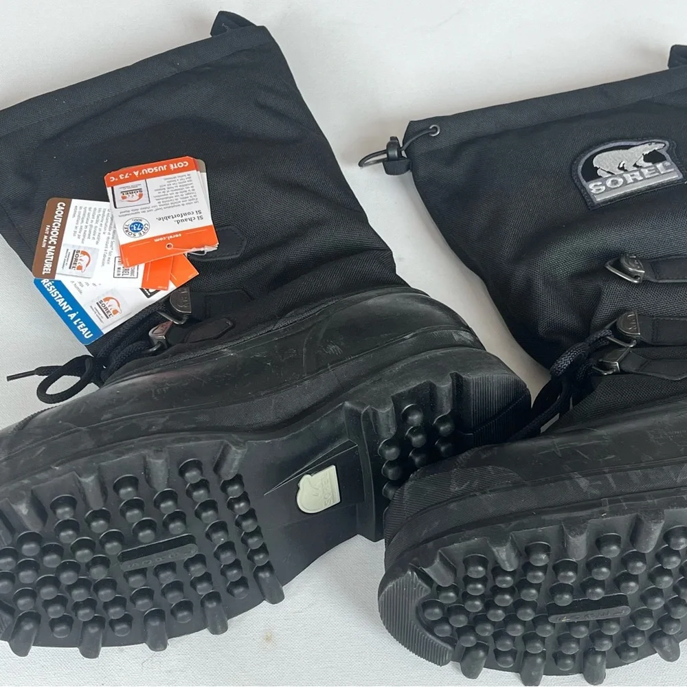 SOREL Men's Black Glacier Insulated Waterproof Boot - Size 8